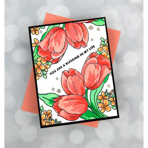 Simon Says Stamp! Altenew BUILD A GARDEN TULIPS AND FRIENDS Clear Stamp, Stencil, and Blending Brush Combo ALT7163BN | color-code:ALT6