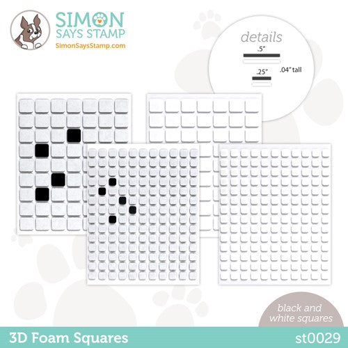Simon Says Stamp 3D FOAM SQUARES Black And White st0029