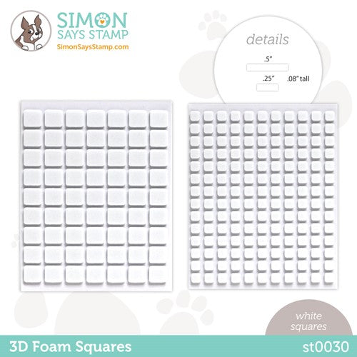 Thin 3D Foam Squares White Mix - Scrapbook Adhesives by 3L