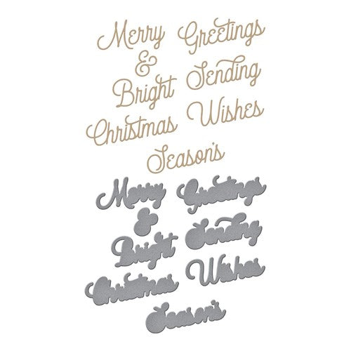Simon Says Stamp! GLP-346 Spellbinders MERRY SENTIMENTS Glimmer Hot Foil Plates and Dies