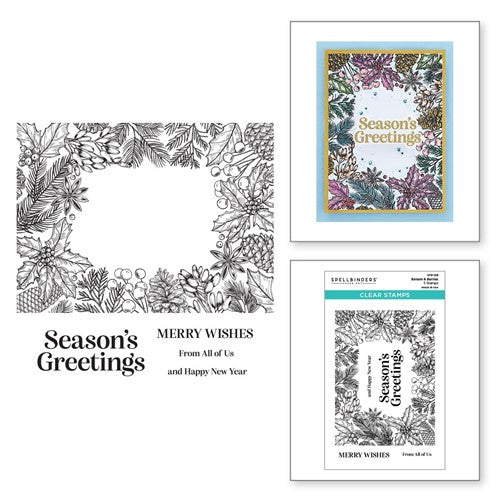Simon Says Stamp! STP-139 Spellbinders BALSAM AND BERRIES Clear Stamps