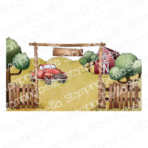 Simon Says Stamp! Stamping Bella COWBOY BACKDROP Cling Stamp eb1140