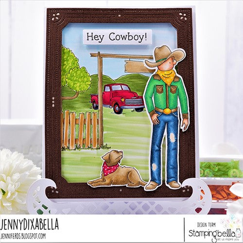 Simon Says Stamp! Stamping Bella COWBOY BACKDROP Cling Stamp eb1140