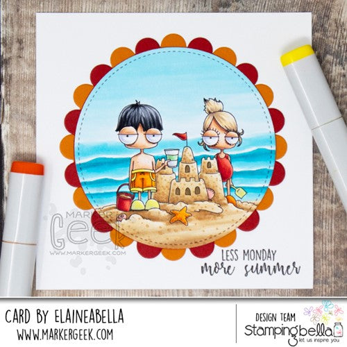 Simon Says Stamp! Stamping Bella MINI ODDBALLS BUILDING A SANDCASTLE Cling Stamps eb1144