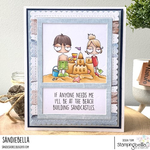 Simon Says Stamp! Stamping Bella MINI ODDBALLS BUILDING A SANDCASTLE Cling Stamps eb1144