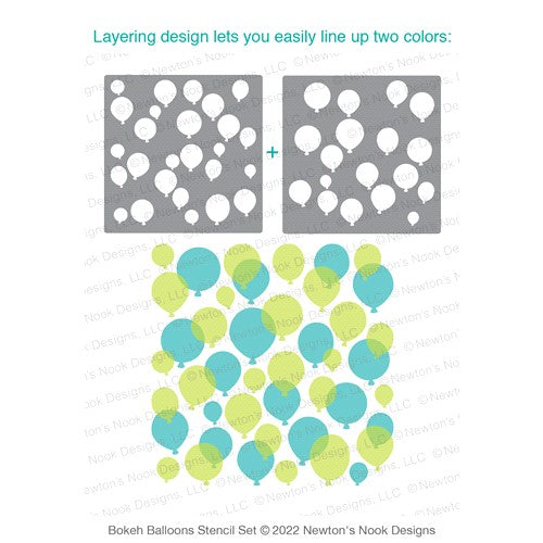 Simon Says Stamp! Newton's Nook Designs BOKEH BALLOONS Stencils NN2207T01