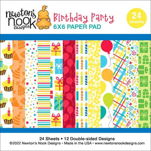 Simon Says Stamp! Newton's Nook Designs BIRTHDAY PARTY 6 x 6 inch Paper Pad NN2207P01