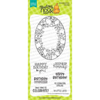 Simon Says Stamp! Newton's Nook BIRTHDAY OVAL Clear Stamps NN2207S03
