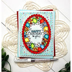 Simon Says Stamp! Newton's Nook BIRTHDAY OVAL Clear Stamps NN2207S03