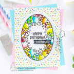 Simon Says Stamp! Newton's Nook BIRTHDAY OVAL Clear Stamps NN2207S03