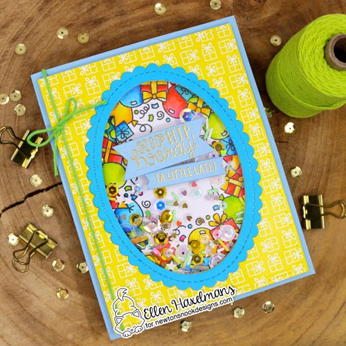Simon Says Stamp! Newton's Nook BIRTHDAY OVAL Clear Stamps NN2207S03