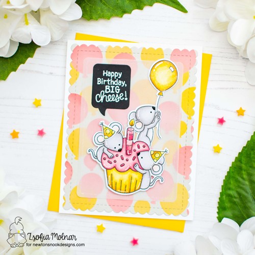 Simon Says Stamp! Newton's Nook Designs BIRTHDAY MICE Clear Stamps NN2207S02