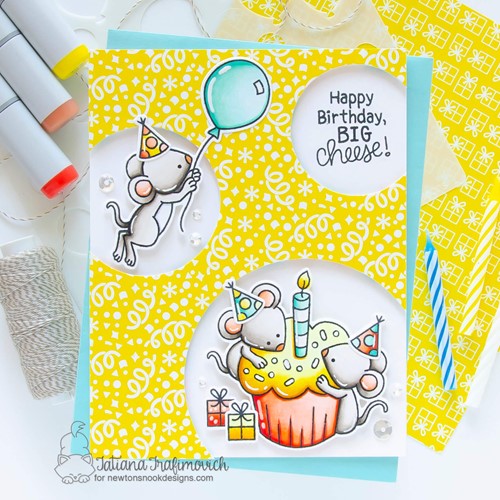 Simon Says Stamp! Newton's Nook Designs BIRTHDAY MICE Clear Stamps NN2207S02