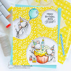 Simon Says Stamp! Newton's Nook Designs BIRTHDAY MICE Clear Stamps NN2207S02