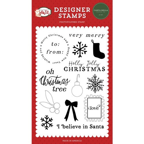 Simon Says Stamp! Carta Bella I BELIEVE IN SANTA Clear Stamp Set cbls155044*
