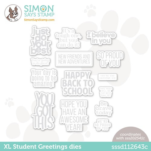 Simon Says Stamp! Simon Says Stamp XL STUDENT GREETINGS Wafer Dies sssd112643c