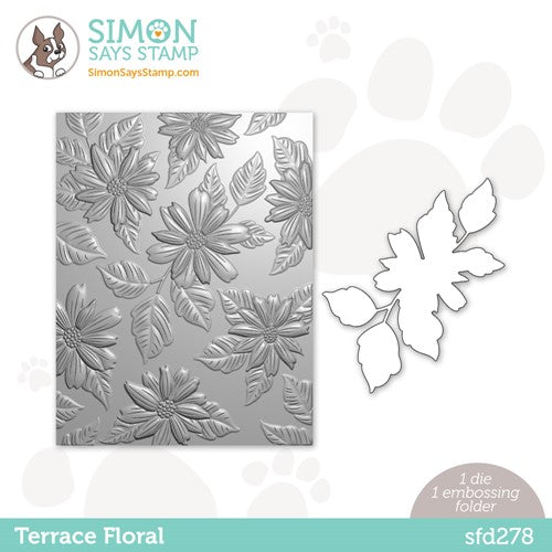 Simon Says Stamp! Simon Says Stamp Embossing Folder And Die TERRACE FLORAL sfd278 **