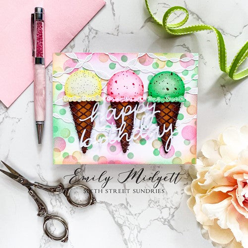 Icecream Scoop Silicone Stamp and Die Sets for Card Making 2023 Sentiment  Clear Stamps DIY Scrapbooking