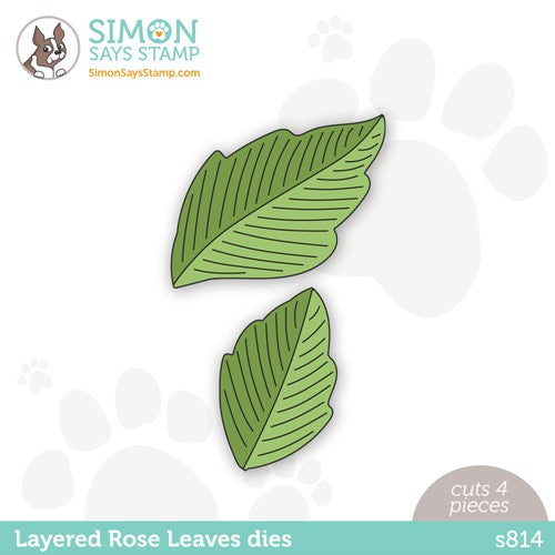 Simon Says Stamp! Simon Says Stamp LAYERED ROSE LEAVES Wafer Dies s814