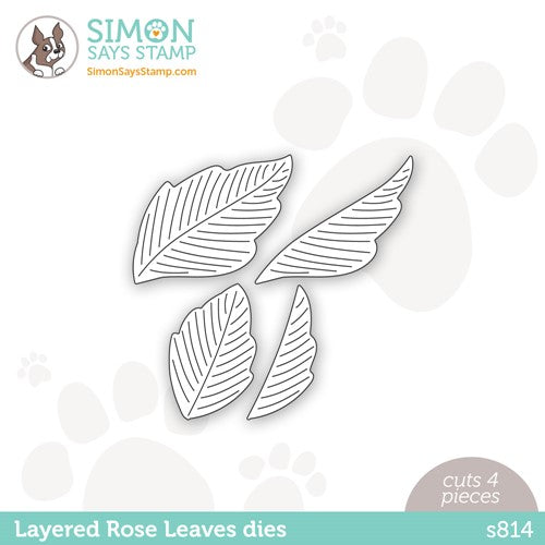 Simon Says Stamp! Simon Says Stamp LAYERED ROSE LEAVES Wafer Dies s814