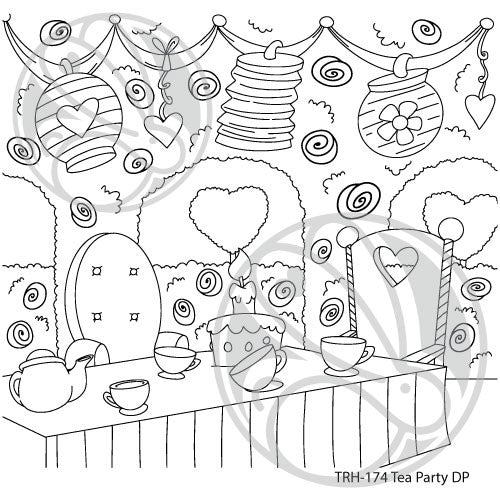 Simon Says Stamp! The Rabbit Hole Designs TEA PARTY Clear Stamps TRH-174