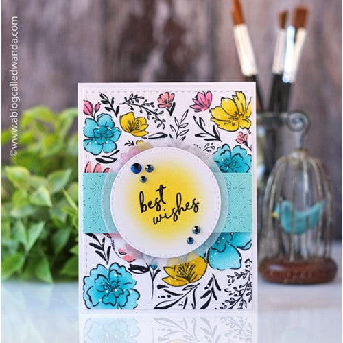 Simon Says Stamp! PinkFresh Studio INKY FLORAL BACKGROUND Cling Stamp 161522 | color-code:ALT01