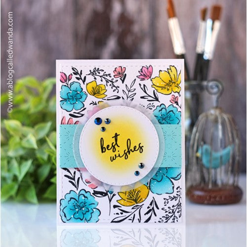 Simon Says Stamp! PinkFresh Studio INKY FLORAL BACKGROUND Stencil Set 161622 | color-code:ALT01