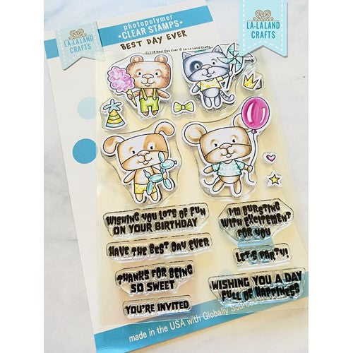 Simon Says Stamp! La-La Land Crafts Clear Stamps BEST DAY EVER CL118