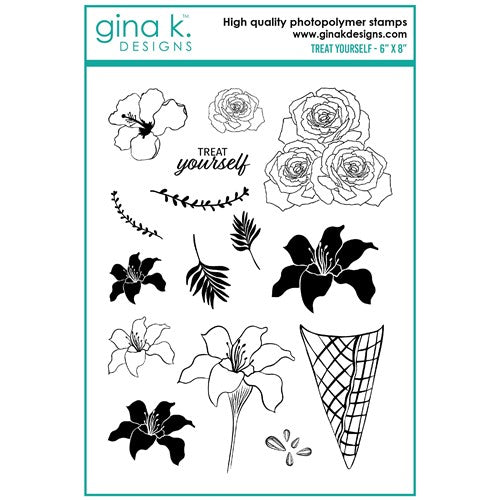 Simon Says Stamp! Gina K Designs TREAT YOURSELF Clear Stamps lh29