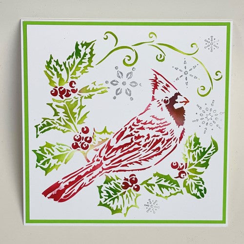 Simon Says Stamp! The Crafter's Workshop HOLLY CARDINAL 6x6 Stencil tcw997s