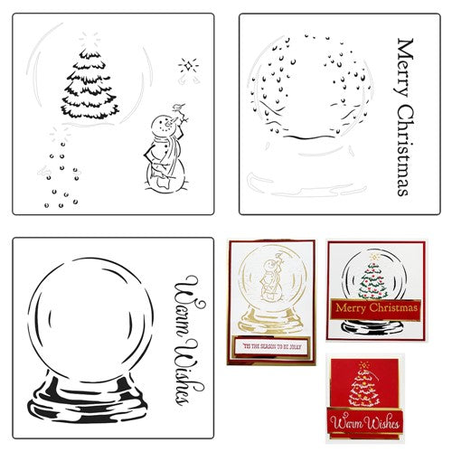 Simon Says Stamp! The Crafter's Workshop LAYERED SNOWGLOBE 6x6 Stencils tcw6000