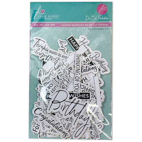 Simon Says Stamp! Julie Hickey Designs ASSORTED SENTIMENTS 2 Die Cut Foilables JHD-DCF-1007