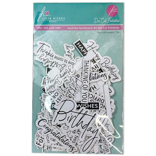Simon Says Stamp! Julie Hickey Designs ASSORTED SENTIMENTS 2 Die Cut Foilables JHD-DCF-1007