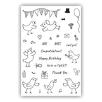 Simon Says Stamp! Julie Hickey Designs TWEET CELEBRATIONS Clear Stamps DS-CC-1016