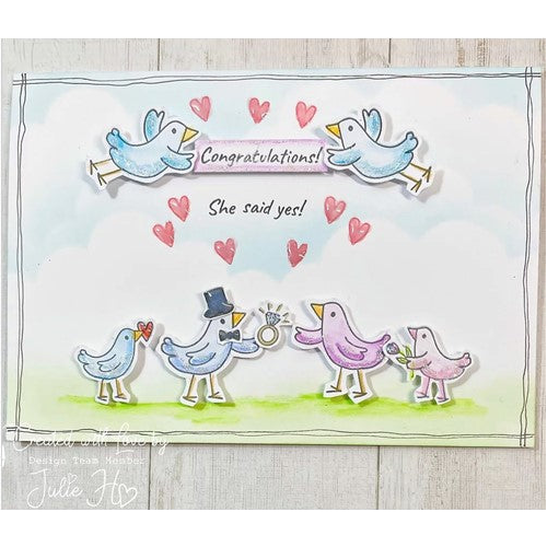 Simon Says Stamp! Julie Hickey Designs TWEET CELEBRATIONS Clear Stamps DS-CC-1016