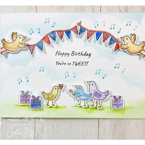 Simon Says Stamp! Julie Hickey Designs TWEET CELEBRATIONS Clear Stamps DS-CC-1016