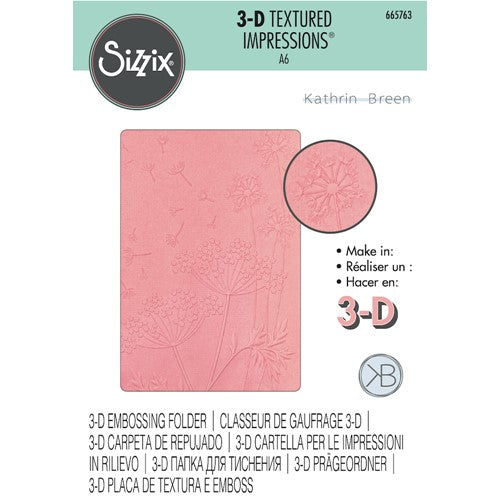 Simon Says Stamp! Sizzix 3D Textured Impressions SUMMER WISHES 3D Embossing Folder 665763