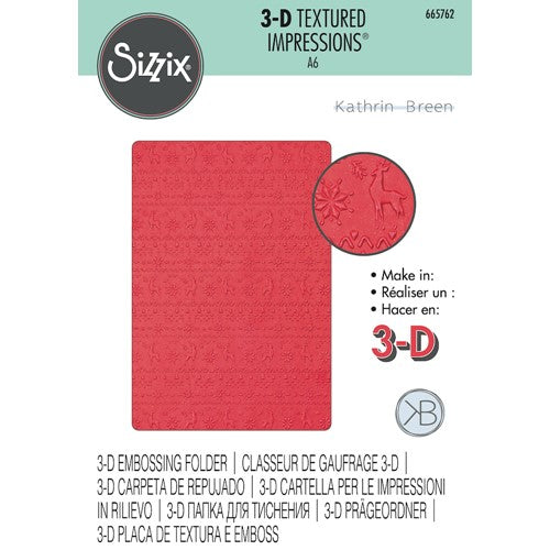 Simon Says Stamp! Sizzix Textured Impressions WINTER SWEATER 3D Embossing Folder 665762