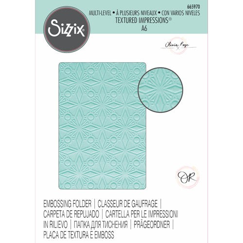 Simon Says Stamp! Sizzix Textured Impressions GEO CRYSTALS Multi Level 3D Embossing Folder 665970