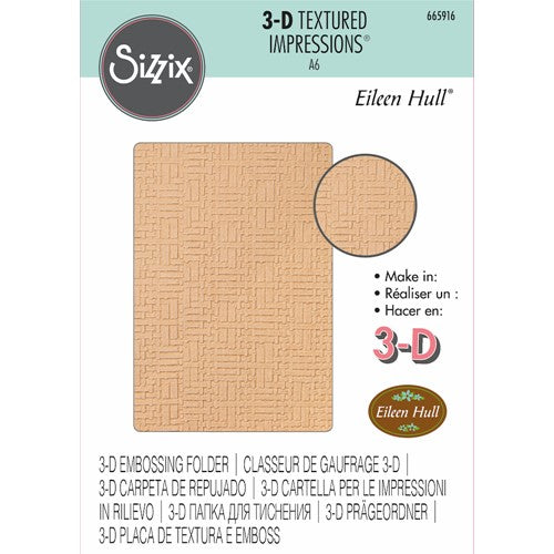 Simon Says Stamp! Sizzix Textured Impressions WOVEN LEATHER 3D Embossing Folder 665916