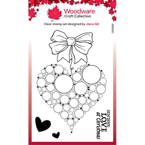 Simon Says Stamp! Woodware Craft Collection BIG BUBBLE BAUBLE HEART Clear Stamps jgs812