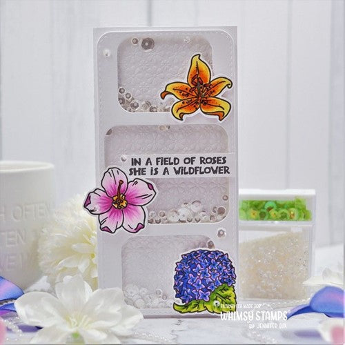 Simon Says Stamp! Whimsy Stamps FLOWER TILES STAY WILD Clear Stamps BS1048