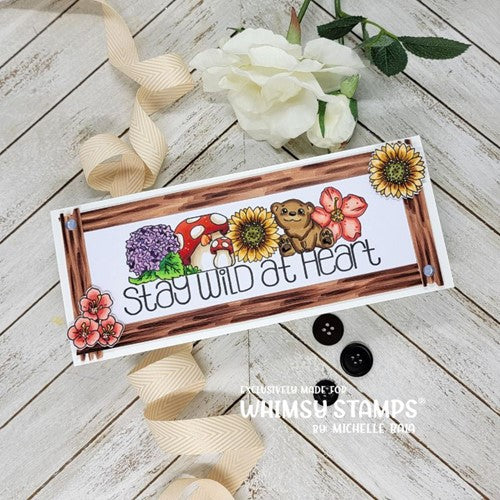 Simon Says Stamp! Whimsy Stamps FLOWER TILES STAY WILD Clear Stamps BS1048