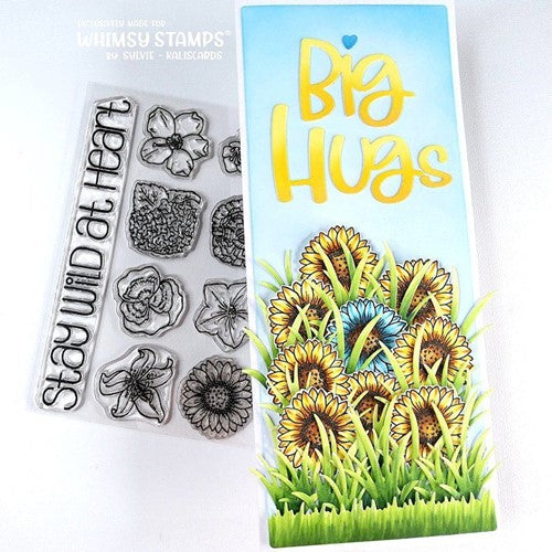 Simon Says Stamp! Whimsy Stamps FLOWER TILES STAY WILD Clear Stamps BS1048