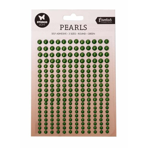 Simon Says Stamp! Studio Light DARK GREEN PEARLS Self-Adhesive Pearls slespearl18