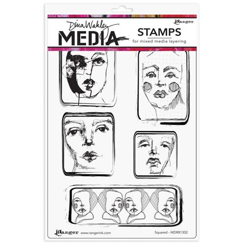 Simon Says Stamp! Dina Wakley SQUARED Media Cling Rubber Stamp MDR81302