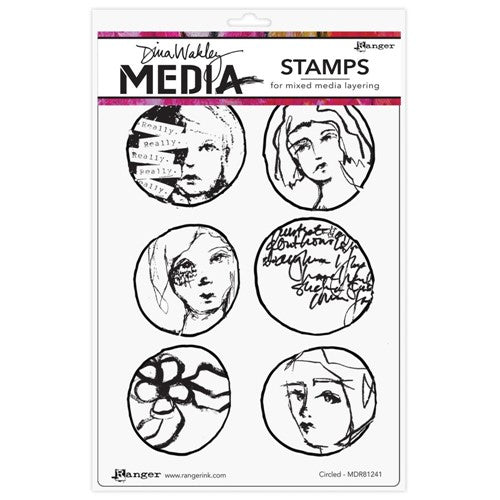Simon Says Stamp! Dina Wakley CIRCLED Media Cling Rubber Stamp MDR81241