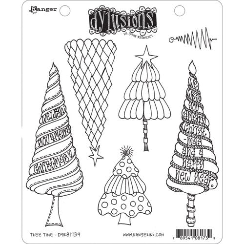 Simon Says Stamp! Dyan Reaveley TREE TIME Cling Stamp Set Dylusions DYR81739