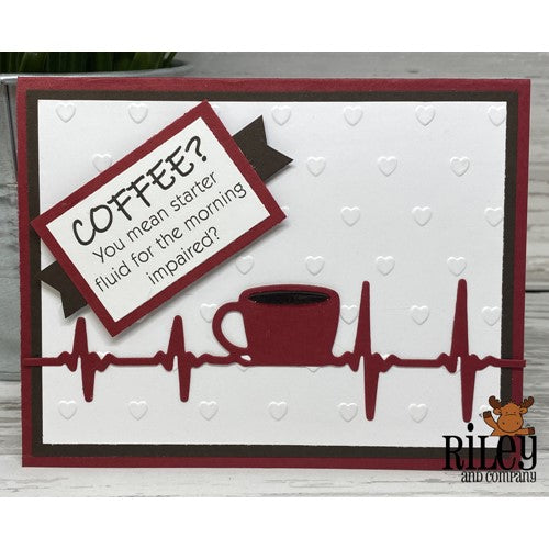 Simon Says Stamp! Riley And Company Cut Ups COFFEE HEARTBEAT Die RD539