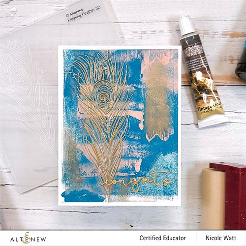 Simon Says Stamp! Altenew FLOATING FEATHER 3D Embossing Folder ALT7237